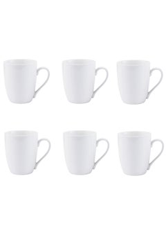 6-Piece Porcelain Mug Set 320ML White