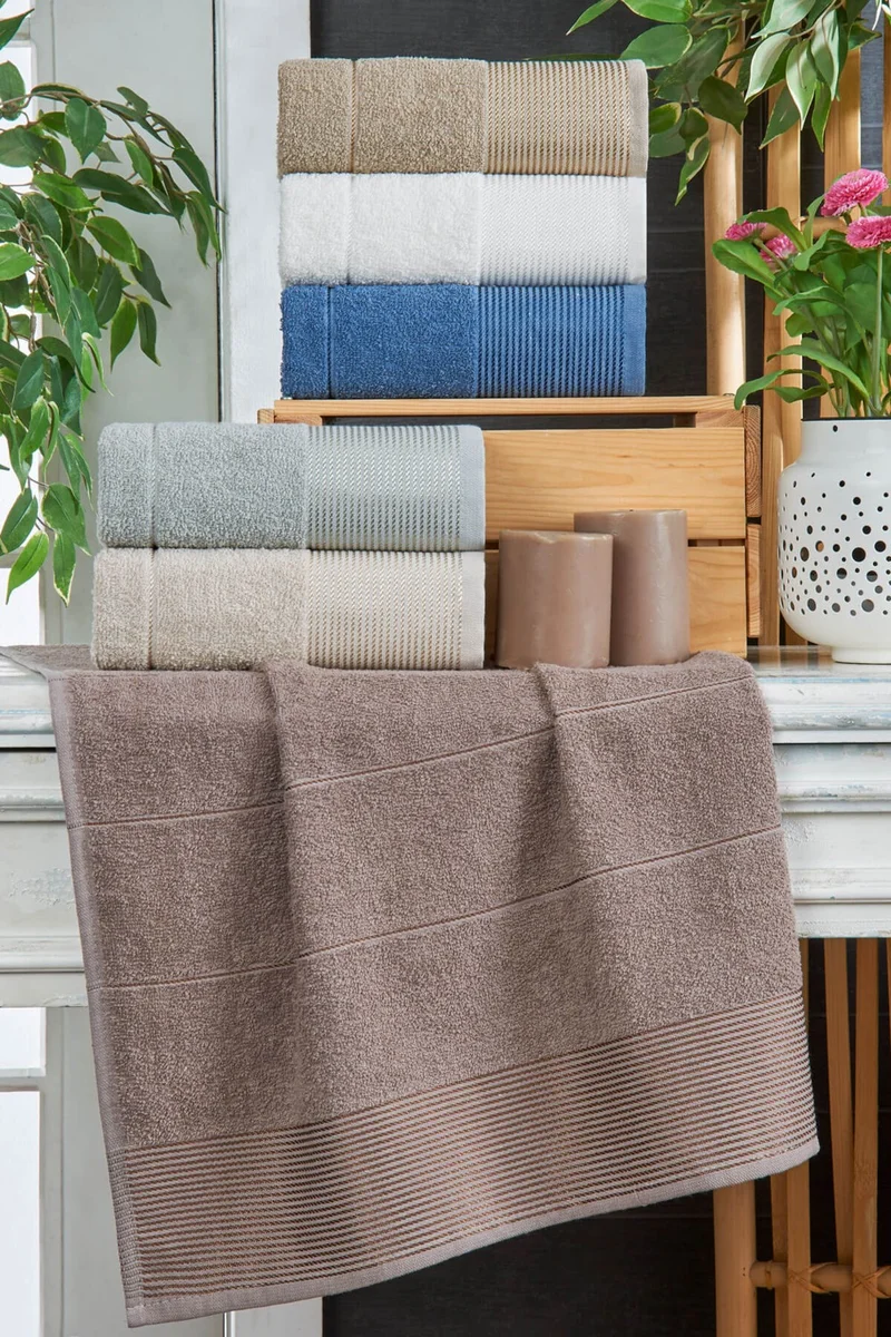 مبرا هوم 6 Piece Hand and Face Towel Set Cotton Towel Set Colorful