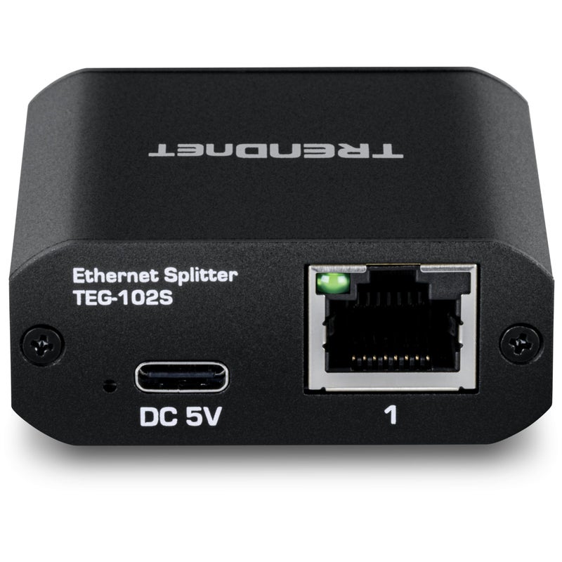 TRENDnet 2-Port Gigabit Splitter with USB Type C Power, TEG-102S, Splits One Network Connection Into Two, Ethernet Splitter, USB Type C Power Cable Included, NDAA & TAA Compliant - Image 3