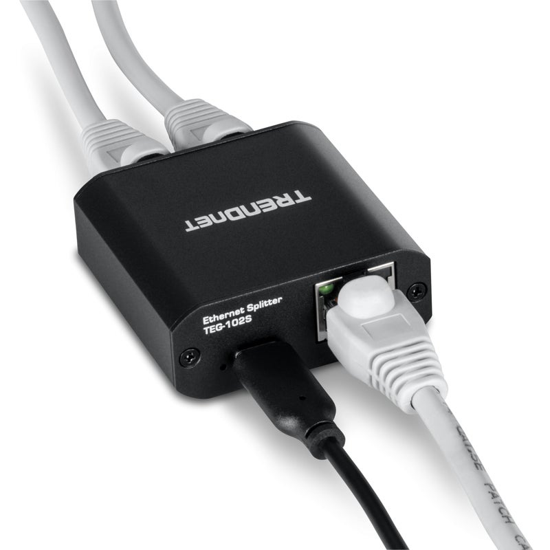 TRENDnet 2-Port Gigabit Splitter with USB Type C Power, TEG-102S, Splits One Network Connection Into Two, Ethernet Splitter, USB Type C Power Cable Included, NDAA & TAA Compliant - Image 5