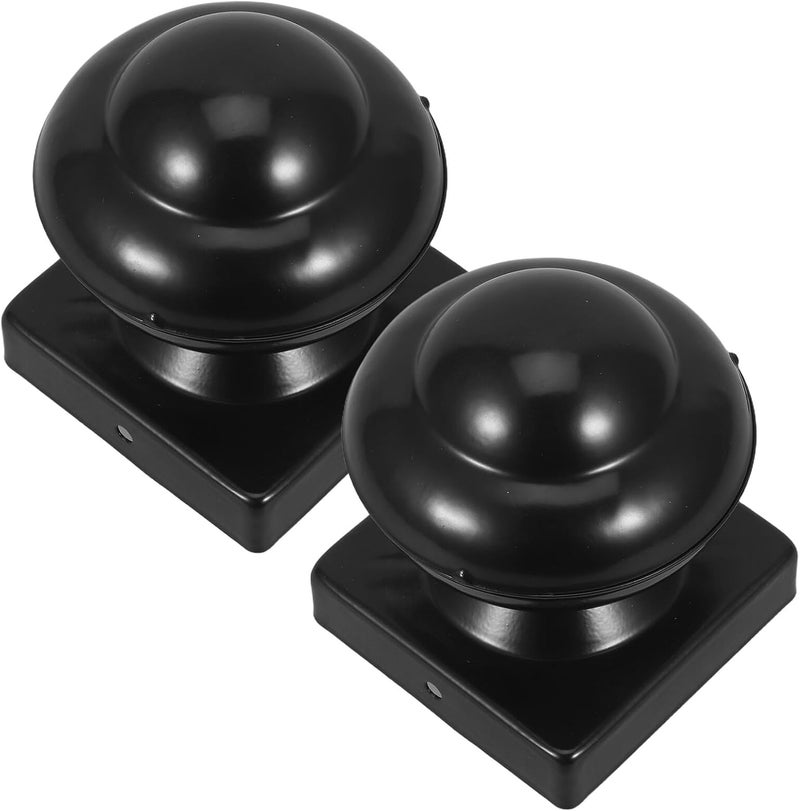 Uonlytech Iron Fence Post Caps 0.8mm Thick Black Decorative Gate Post Protective Covers for 80mm Square Tubes Outdoor Fence Deck Accessories - Image 1