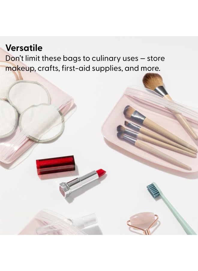 WP Porter 100% Silicone Reusable Food Storage Bag | 50 oz Stand Up-Cream | Cook, Store, or Freeze | Easy Cleaning, Dishwasher-Safe - Image 5