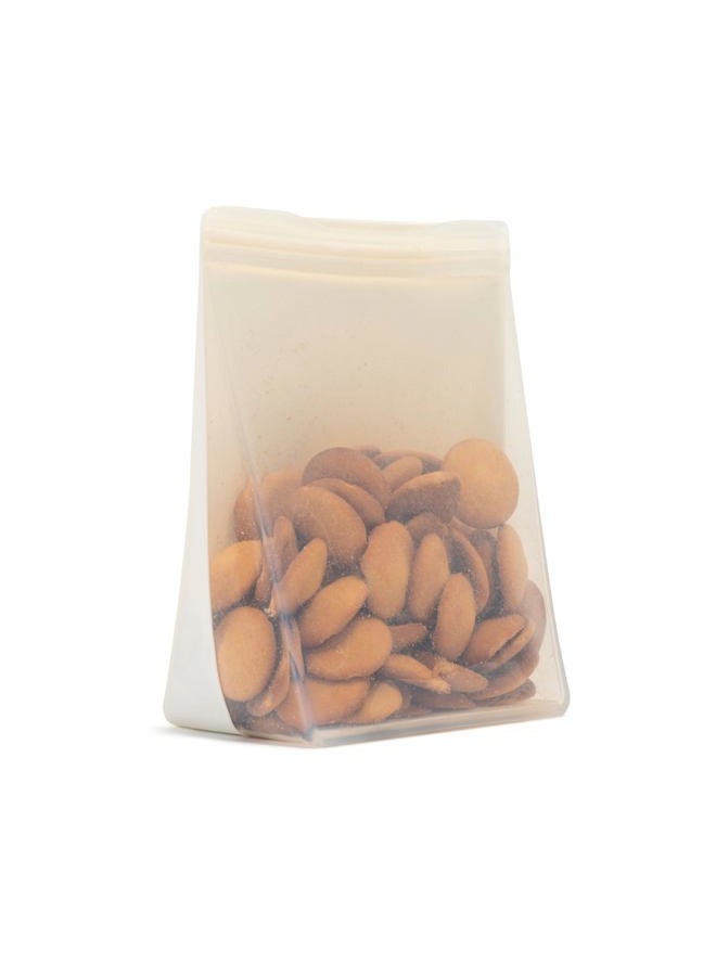 WP Porter 100% Silicone Reusable Food Storage Bag | 50 oz Stand Up-Cream | Cook, Store, or Freeze | Easy Cleaning, Dishwasher-Safe - Image 1