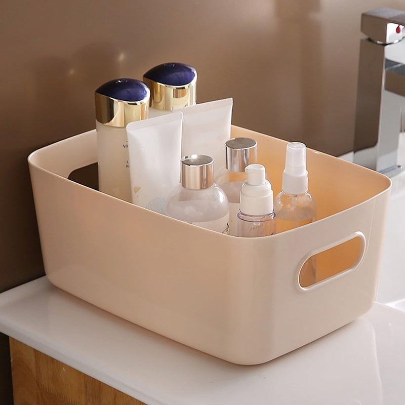 wolpin 3 Pieces Plastic Basket Storage Basket Multipurpose For Kitchen Home Organiser Box For Wardrobe Fruits Vegetables Toys Stationary Items 25 X 165 X 10 CmWhite - Image 3