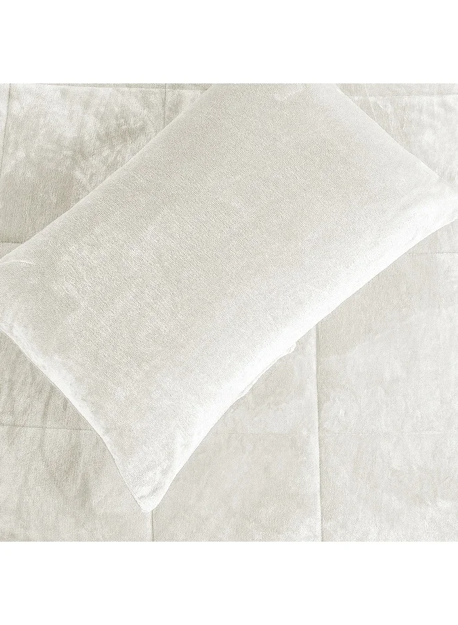 Home Box Nariko Solid Flannel 2-Piece Twin Comforter Set 220 x 150 cm
