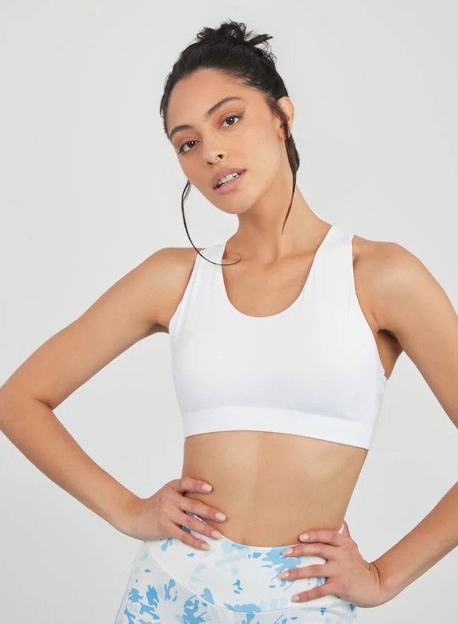 Styli Cross Back Firm Support Sports Bra Top
