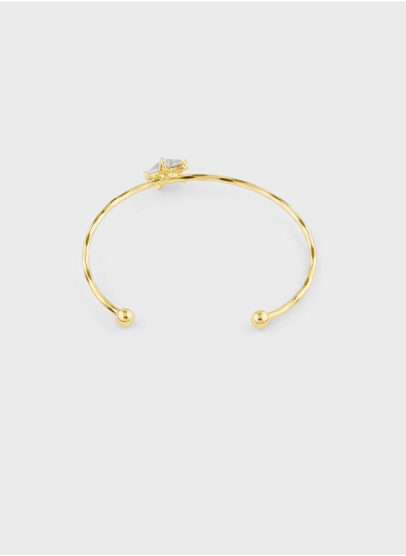 ELLA - Stone Detail Star Cuff Bangle - Image 1