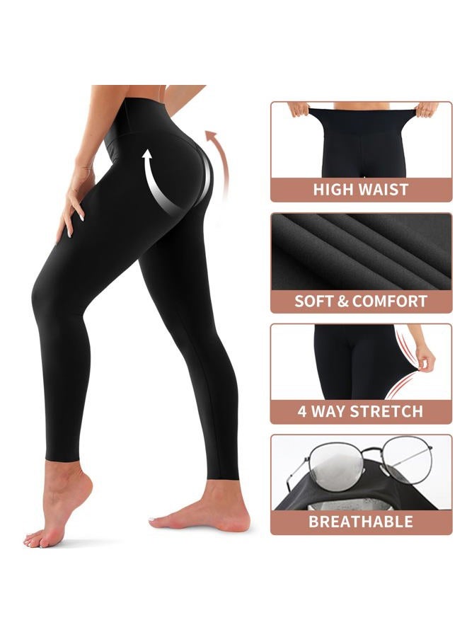 Bluemaple High Waisted Leggings for Women - Tummy Control Pants Non See Through Workout Soft Yoga Pants for Running Plus Size - Image 5