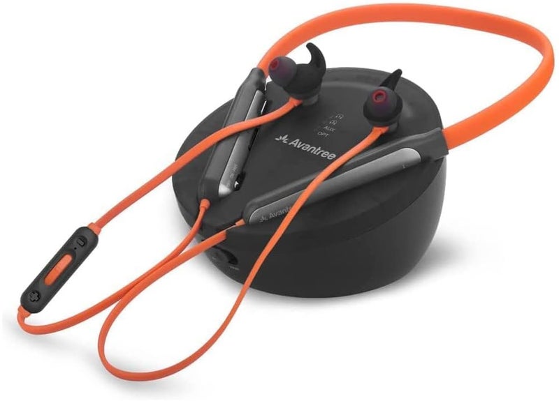 Avantree Medley Clear - Wireless Earbuds for TV Listening & Watching with Transmitter & Charging Dock, Clear Dialogue, Enhanced Volume, Soundbar Passthrough, 20H Bluetooth Neckband Headphones - Image 1