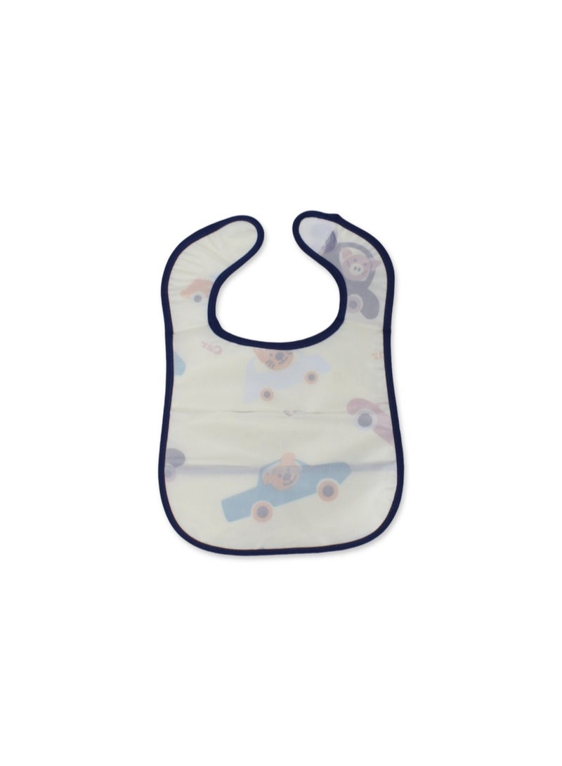 La Frutta PVC Baby Bib with Pocket – Beige with Animals Print - Image 2