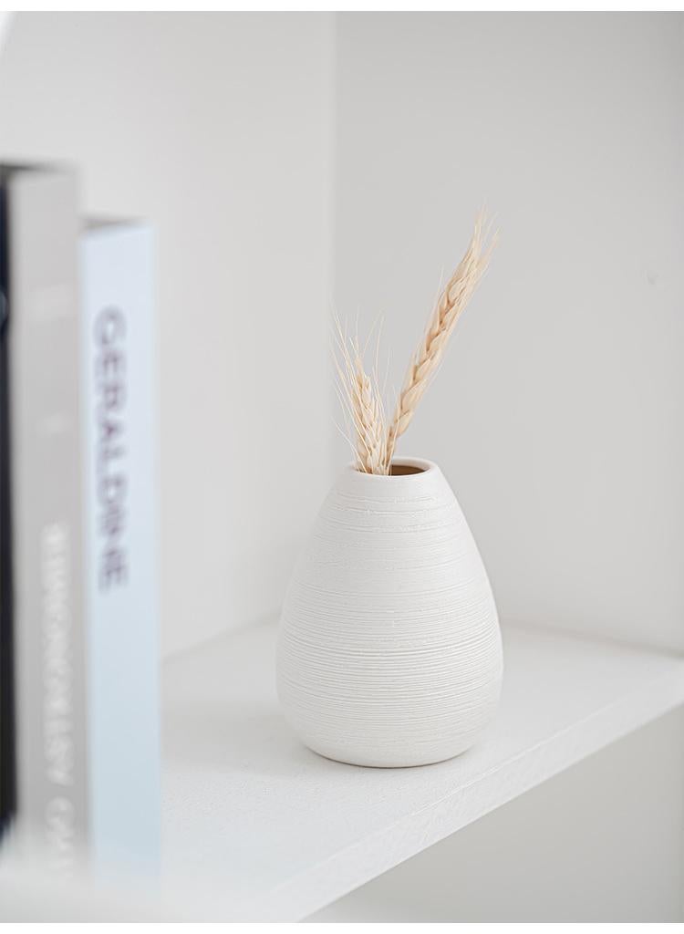 Y&D Nordic Style Decorative Art Home Combination Simple Striped Ceramic Dried Vase - Image 3