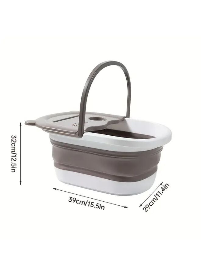 حوض استحمام القدمين القابل للطي نموذج دب أخضر أبيض مساج محمول لقدمين بدون حاجة للكهرباء - Image 5