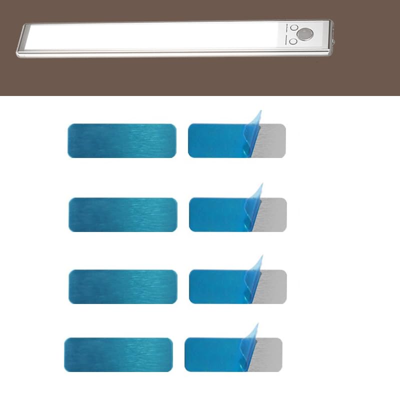 RecDec 10 Pack Under Cabinet Lights Mount Metal Plates Adhesive Backing Sticky Iron Strips Sticker for Magnetic Under Cabinet Lighting Rechargeable Motion Sensor Lights Wireless Under Counter Light - Image 4