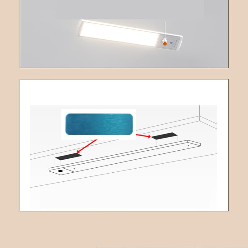 RecDec 10 Pack Under Cabinet Lights Mount Metal Plates Adhesive Backing Sticky Iron Strips Sticker for Magnetic Under Cabinet Lighting Rechargeable Motion Sensor Lights Wireless Under Counter Light - Image 3