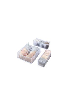 Generic Underwear organizer, set of 3 pieces, made of very strong transparent nylon mesh, available in white color DH  - Image 1