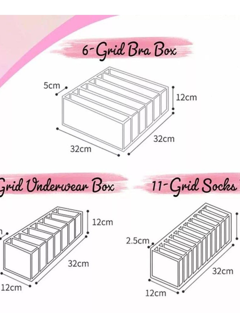 Underwear organizer, set of 3 pieces, made of very strong transparent nylon mesh, available in white color DH  - Image 4