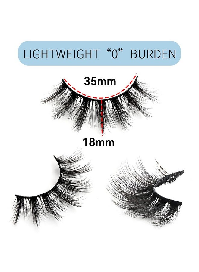 Brieve 18Mm 5 Pairs 3D False Eyelashes Pack Fluffy Thick Curled Faux Mink Lashes Strip Lash Natural Look Makeup Tools(3Dx05)  - Image 5