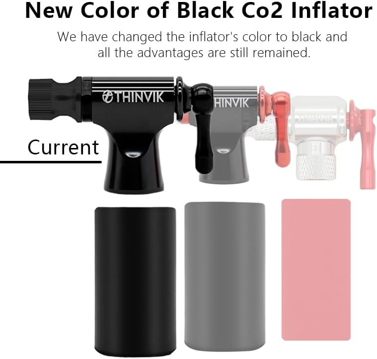Thinvik Co2 Inflator/4 x16g Co2 Cartridges Inflator Kit/12x16g cartridges for Presta & Schrader Valve Co2 Bike Pump for Road/Mountain Bikes with Insulated Sleeve - Image 1