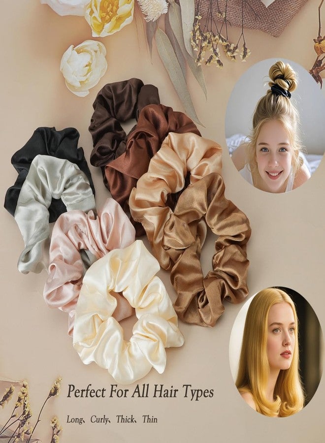 IBEQUEM 14 Pcs Silk Scrunchies For Hair, Mulberry Silk Pure Hair Sleep Ties, No Damage Satin Scrunchies For Women Girls, Skinny Elastic Ponytail Holders Gentle And No Hurt Christmas Gift - Image 5