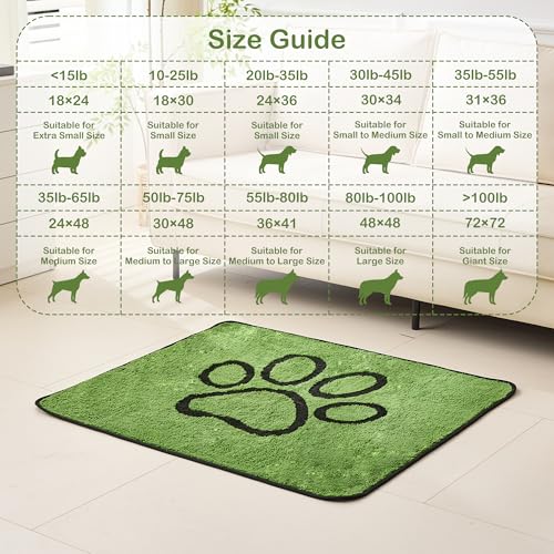 Qeils Reusable Dog Pee Pads 2 Pack Super Absorbent Leakproof Washable Puppy Pads with Soft Green Top Layer for Potty Training Crates Couch Car Seats Pet Beds 24x 36 - Image 3