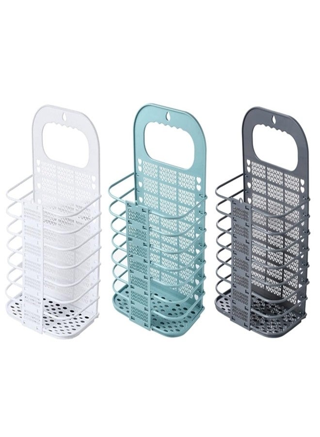 QUEBERS Multicolor Plastic Wall Mounted Laundry Hamper for Dirty Clothes, Storage Basket Hanging, Toiletry Organizer Basket, Bin for Cloths (1) - Image 2