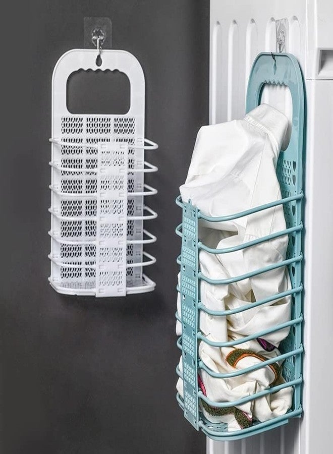 QUEBERS Multicolor Plastic Wall Mounted Laundry Hamper for Dirty Clothes, Storage Basket Hanging, Toiletry Organizer Basket, Bin for Cloths (1) - Image 4