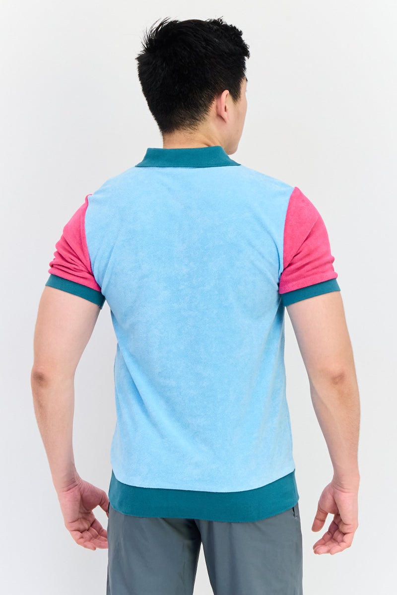 FILA تي شيرت بولو خارجي للرجال مزين بشعار مطرز، متعدد الألوان - Image 3