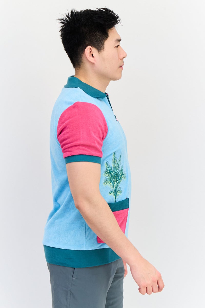 FILA تي شيرت بولو خارجي للرجال مزين بشعار مطرز، متعدد الألوان - Image 4