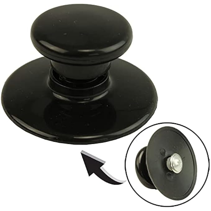 Spares2go Universal Glass Lid Knob  Safety Skirt For 15L 3L 35L 55L 5L 65L Round  Oval RiceSlow Cookers Black - Image 3