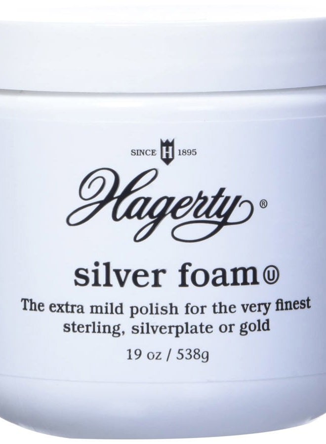 W. J. Hagerty Silver Foam - Trusted Silverware Polish and Tarnish Remover Since 1895 for Sterling Silver, Silver-Plate, Gold, and Gold – Made in USA, Kosher Certified, 19 oz - Image 1