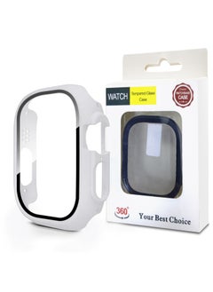 Suitable For Apple Iwatch10 Tempered Case Film Integrated S9/s8 Watch 49/42 Protective Case 45mm Full Package-Color:Case--ivory White (with Packaging)-Dimensions:45mm