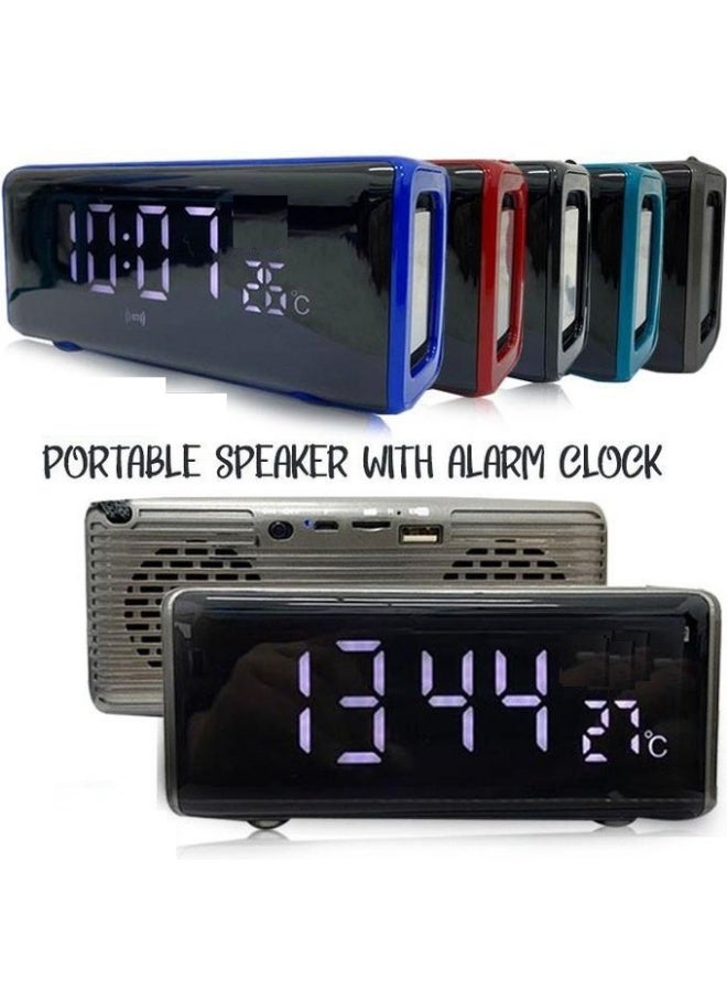 10W (5W*2) Portable Bluetooth Speaker with 3D Surround Sound - Built-in HD Microphone for Hands-Free Calls - Digital Display with Clock, Alarm and Temperature Sensor - 1200mAh Rechargeable Battery - Wireless Speaker - Bluetooth Speaker with Digital Display for Office and Decoration - Portable Digital Speaker - Portable Subwoofer wireless - Image 2