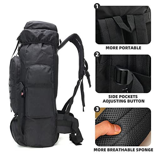 King'sGuard 70L Camping Hiking Backpack Tactical Backpack Military Molle Rucksack Backpack for Outdoor - Image 3