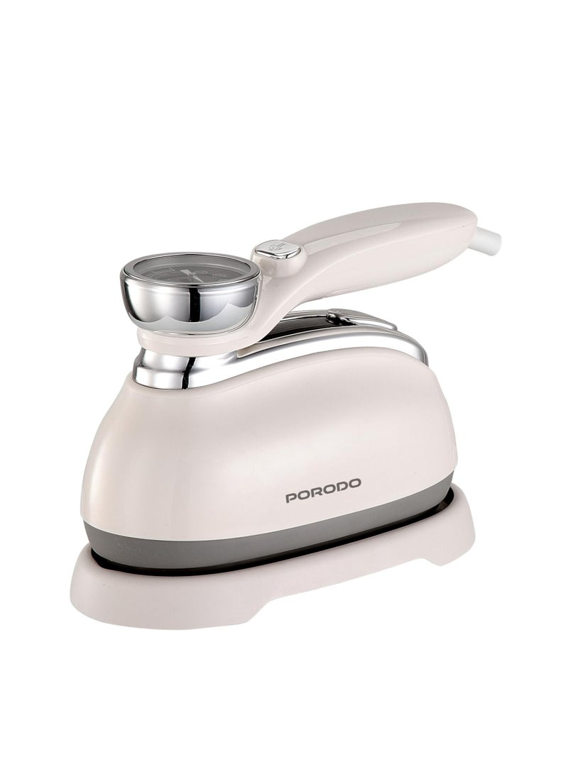 porodo Steam & Heat Iron 160mL Retro 1200W with Rotating Handle & Glass Tank / 30 Sec Quick Heating / Comprehensive Fabric Care / Built-in Thermometer - White - Image 1