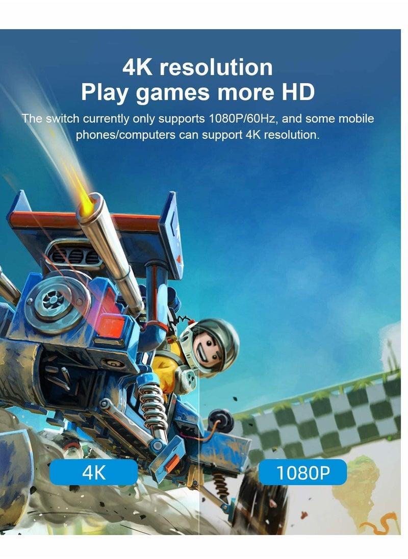 محول فيديو، لجهاز نينتندو سويتش OLED، قاعدة شحن تلفزيونية محمولة مع HDMI وUSB 3.0 منفذ قاعدة بديلة من النوع C إلى محول تلفزيون HDMI، لجهاز MacBook Pro Air (أحمر أزرق)