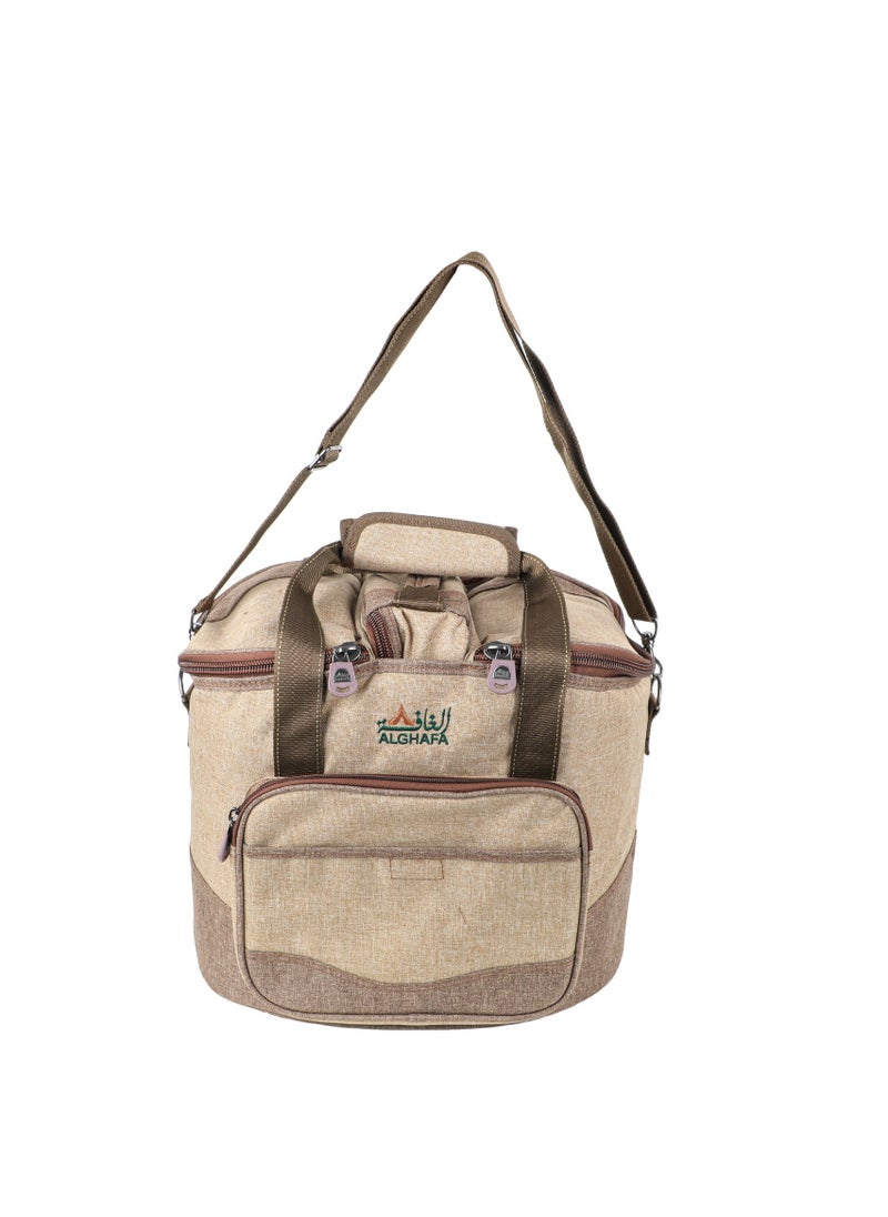 ALGHAFA - ALGhafa,Almnama thermos bag, for trips, camping, wooden color, 33*22*31 cm - Image 1