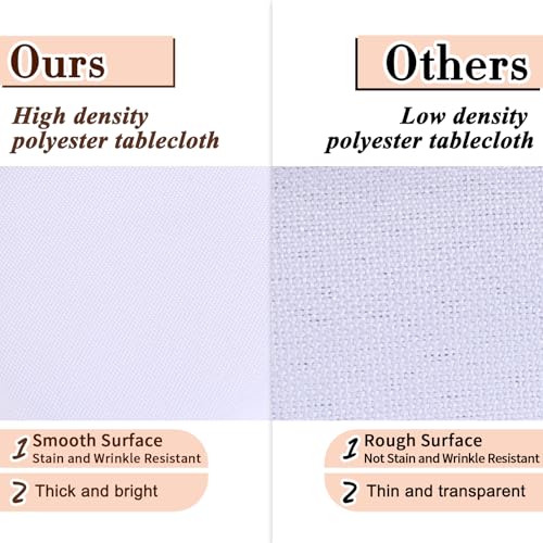 Kesfey 6 Packs White Round Table Cloths 90 Inch White Polyester Circle Bulk Linen Tablecloth Wrinkle Resistant Tablecloths Washable High Density Fabric Tablecovers for Wedding Camping Banquet Parties - Image 5