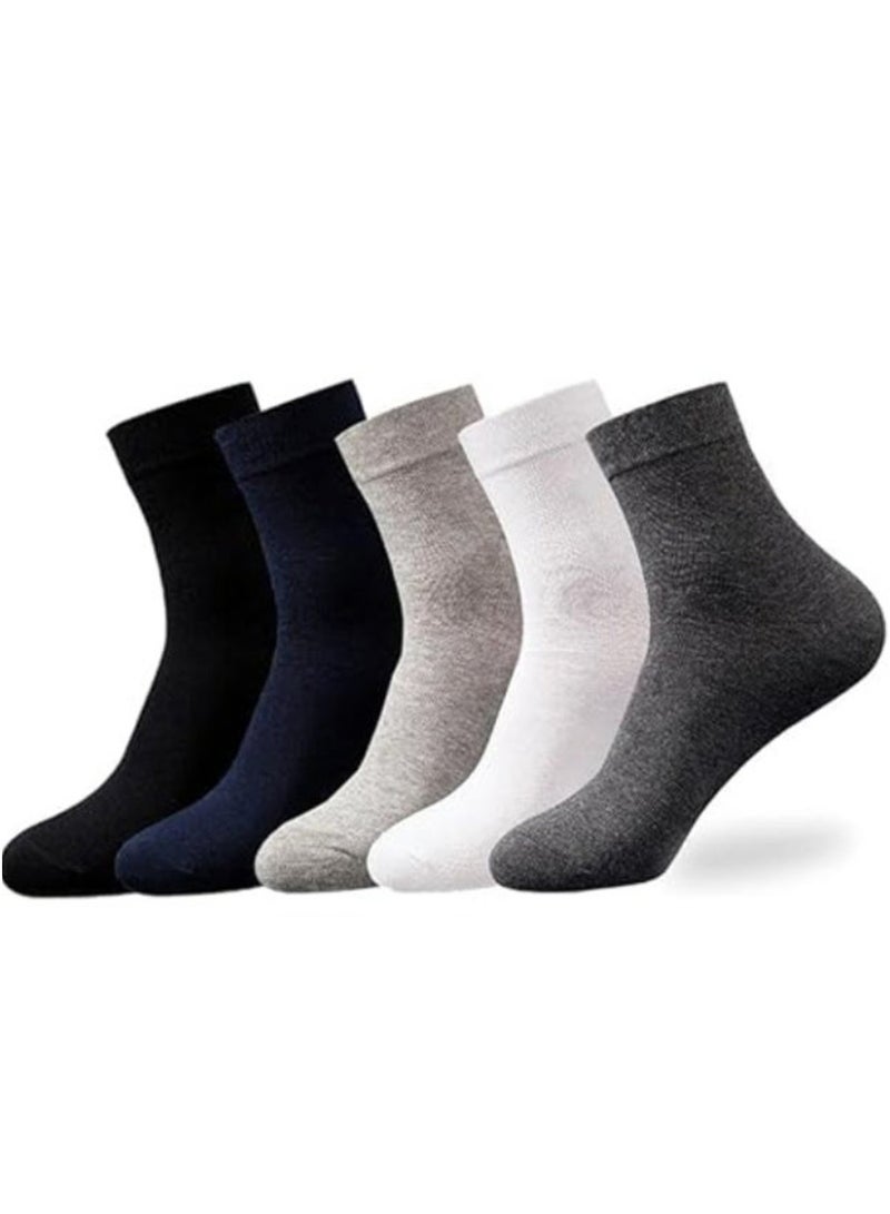 Men's Classic Cotton Socks Set – 5 Pairs in Assorted Colors - Image 1