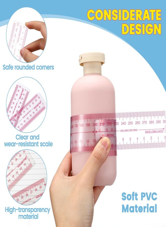 Tosstuki 6 Pack 30cm Plastic Metric Rulers Millimeter Ruler Centimeter Ruler with 3 Scales Small Clear Measuring Tools Transparent Metric Rulers for School Designers Architects and Engineers - Image 3