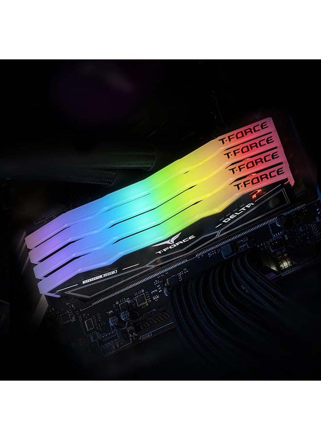 TeamGroup - TEAMGROUP T-Force Delta RGB DDR5 Ram 32GB (2x16GB) 6000MHz PC5-48000 CL38 Intel XMP 3.0 &amp; AMD Expo وحدة ذاكرة سطح المكتب المتوافقة رام أسود FF3D532G6000HC38ADC01 - Image 1