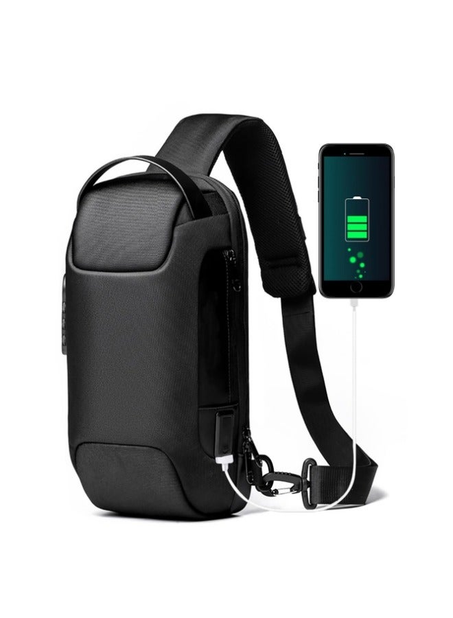 هالامودو حقيبة صدر مضادة للسرقة وحقيبة ظهر وحقيبة كتف كروسبودي مقاومة للماء وحقيبة سفر غير رسمية مع منفذ شحن USB - Image 2