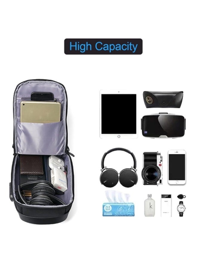 هالامودو حقيبة صدر مضادة للسرقة وحقيبة ظهر وحقيبة كتف كروسبودي مقاومة للماء وحقيبة سفر غير رسمية مع منفذ شحن USB - Image 4