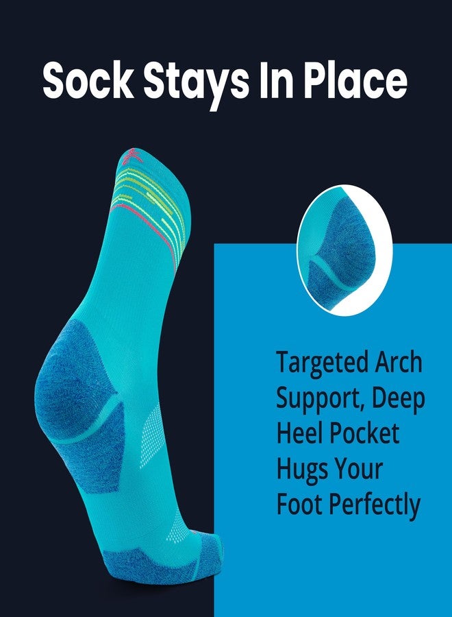 Balega Blister Resist Light Performance Mini Crew Athletic Runing Socks for Men and Women (1 Pair), Lake Blue, Large - Image 3