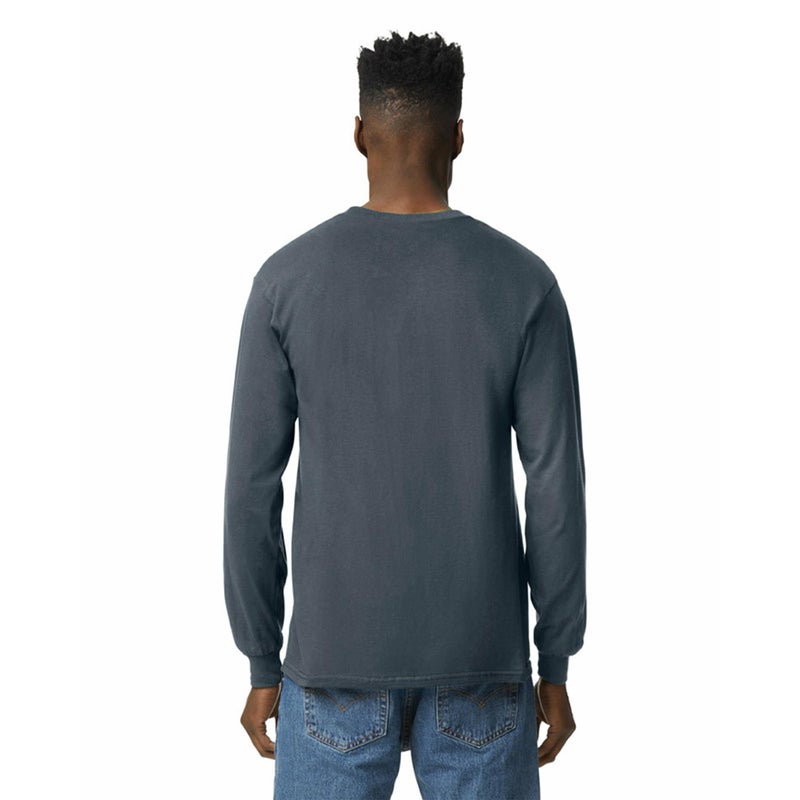 Gildan Men's Ultra Cotton Long Sleeve T-Shirt, Style G2400, Multipack, Dark Heather (2-Pack), Small - Image 2