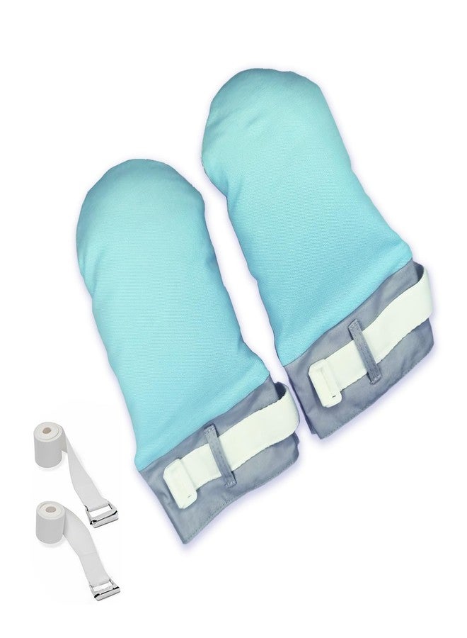 DOMSCIEN Elderly Hand Restraint Gloves Double Security Extra Padded Mitts Comfort Protection with Bed Restraints, Washable Breathable Shell Quick-Adjust Straps Made for Seniors care 2 Pieces - Image 1