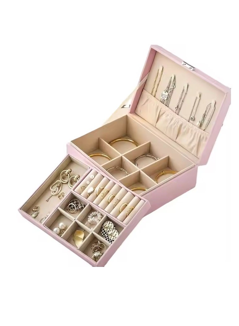 Spaceshoop Large Capacity Jewelry Box Travel Jewelry Organizer Multifunctional Necklace Earring Ring Storage Box Women Gift - Image 1