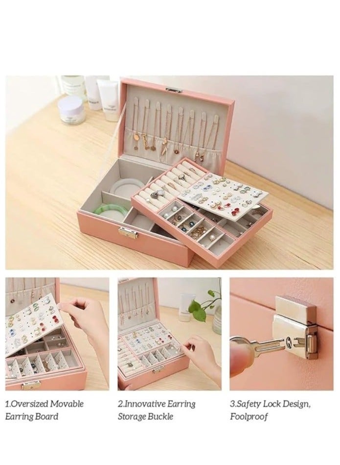 Spaceshoop Large Capacity Jewelry Box Travel Jewelry Organizer Multifunctional Necklace Earring Ring Storage Box Women Gift - Image 5