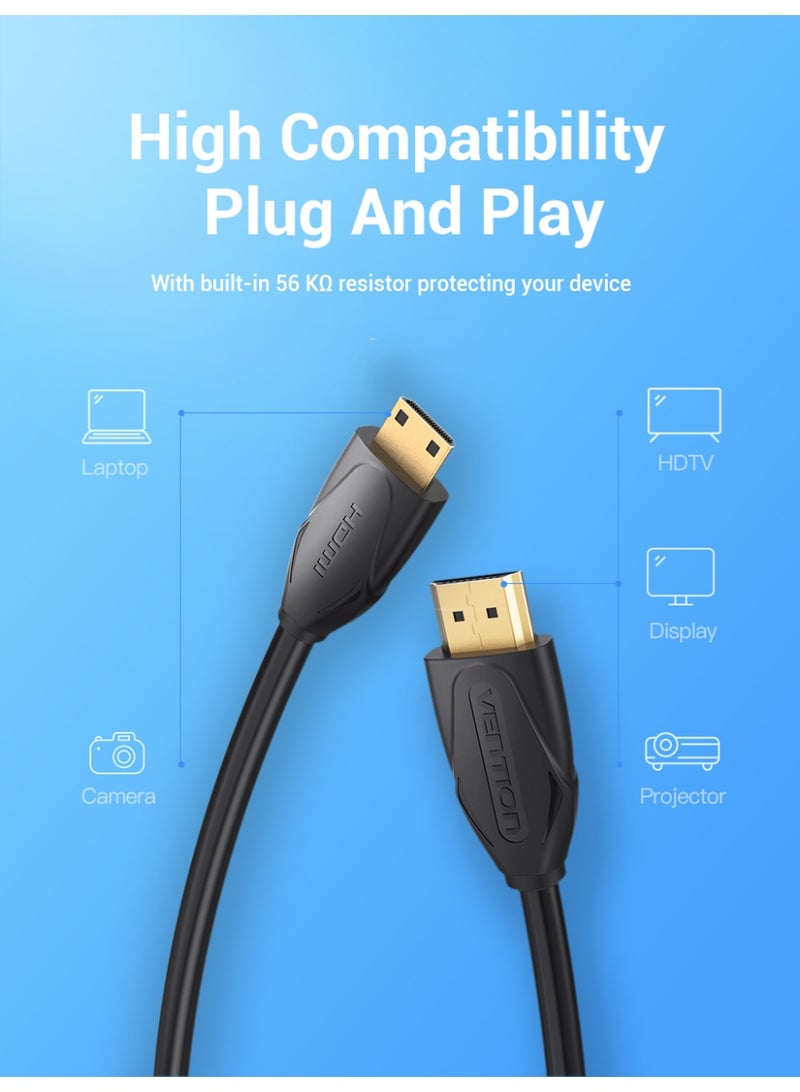 VENTION Mini HDMI Cable  Black Model # VAA-D02-B100 - Image 5