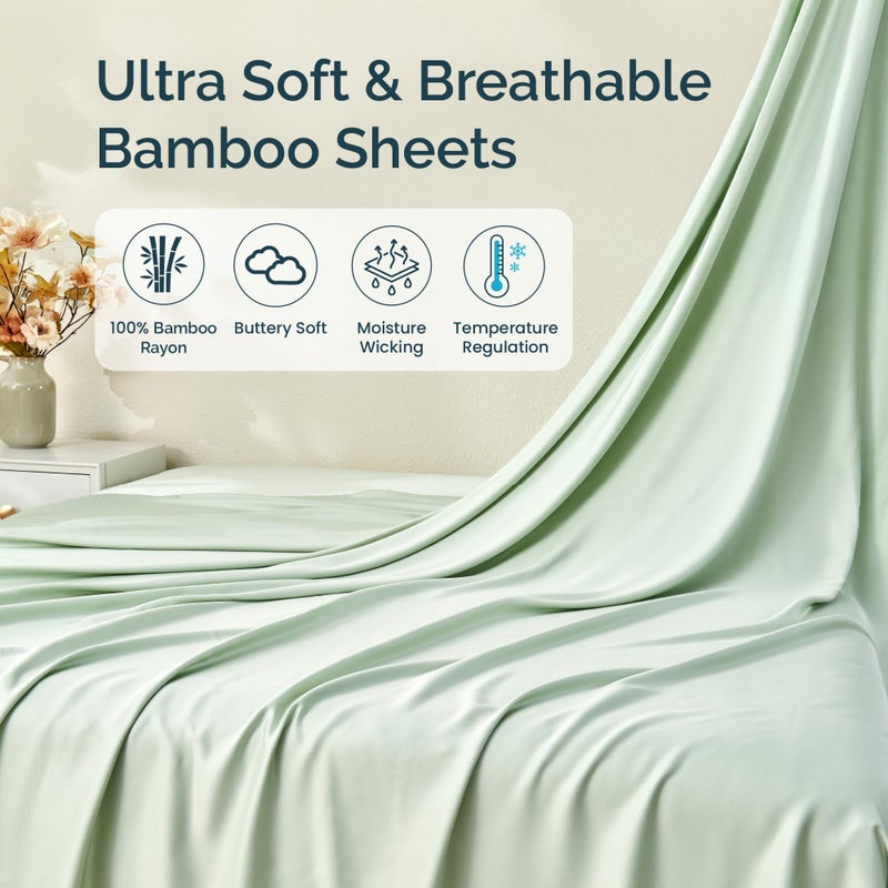 Gokotta King Size Sheets Set by Gokotta  100% Rayon Derived from Bamboo Sheets King Size  Soft & Breathable Sheets 16  Deep Pocket King Sheets With Elastic Corner Straps Moisture Wicking Double Stitching - Image 5