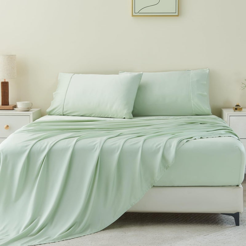 Gokotta King Size Sheets Set by Gokotta  100% Rayon Derived from Bamboo Sheets King Size  Soft & Breathable Sheets 16  Deep Pocket King Sheets With Elastic Corner Straps Moisture Wicking Double Stitching - Image 1